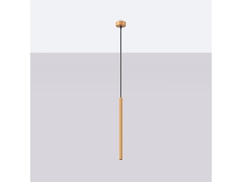 Lampy wiszące nowoczesny Elara, stal - 1 źródło światła 4000K - L.8 x H.120 cm - złoty