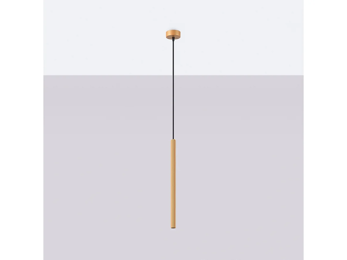 Lampy wiszące nowoczesny Elara, stal - 1 źródło światła 4000K - L.8 x H.120 cm - złoty
