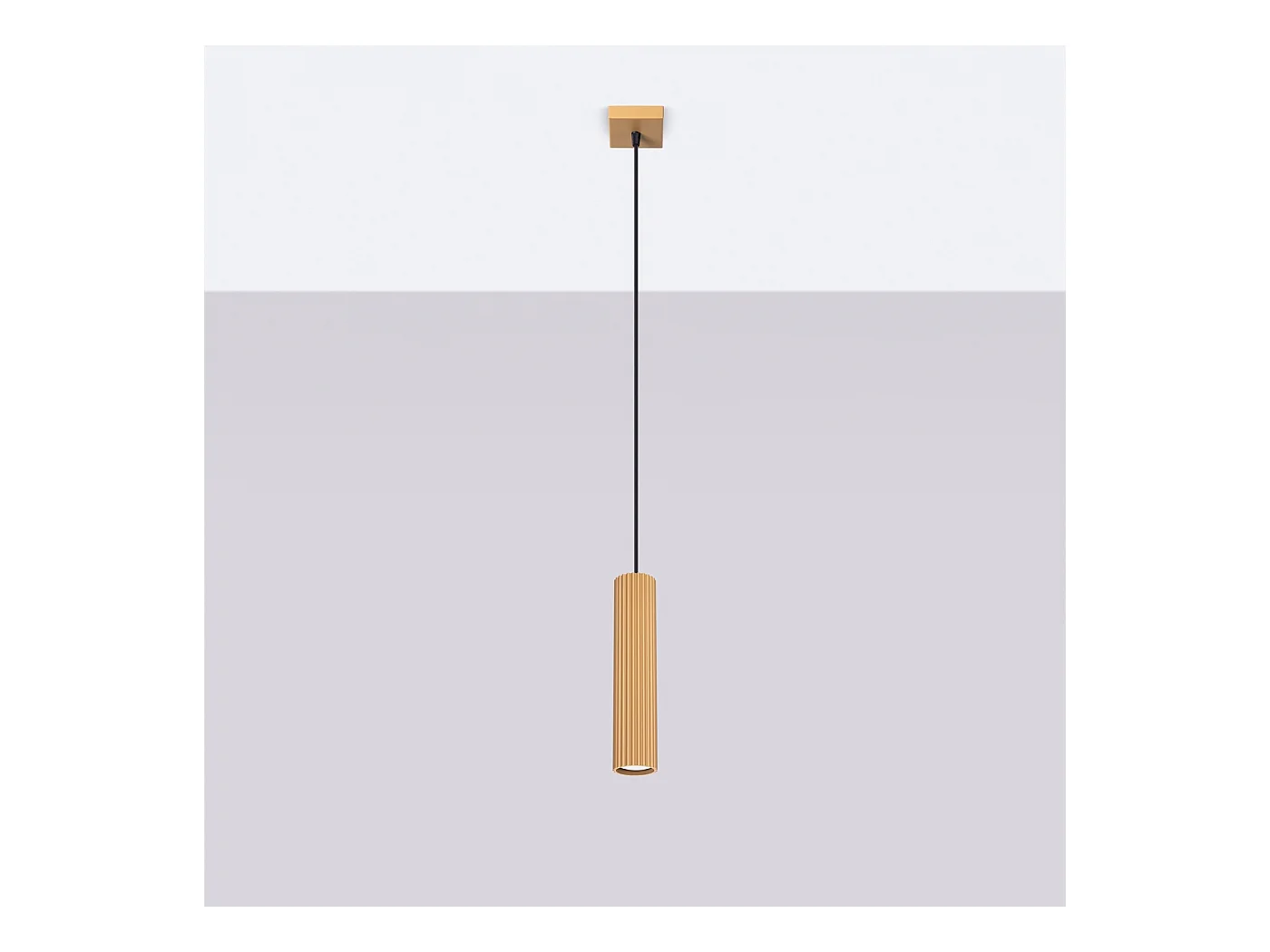 Hanglamp Gloow minimalistisch van  - 1 lichtbronnen 4000K - L.8 x H.118 cm - gouden