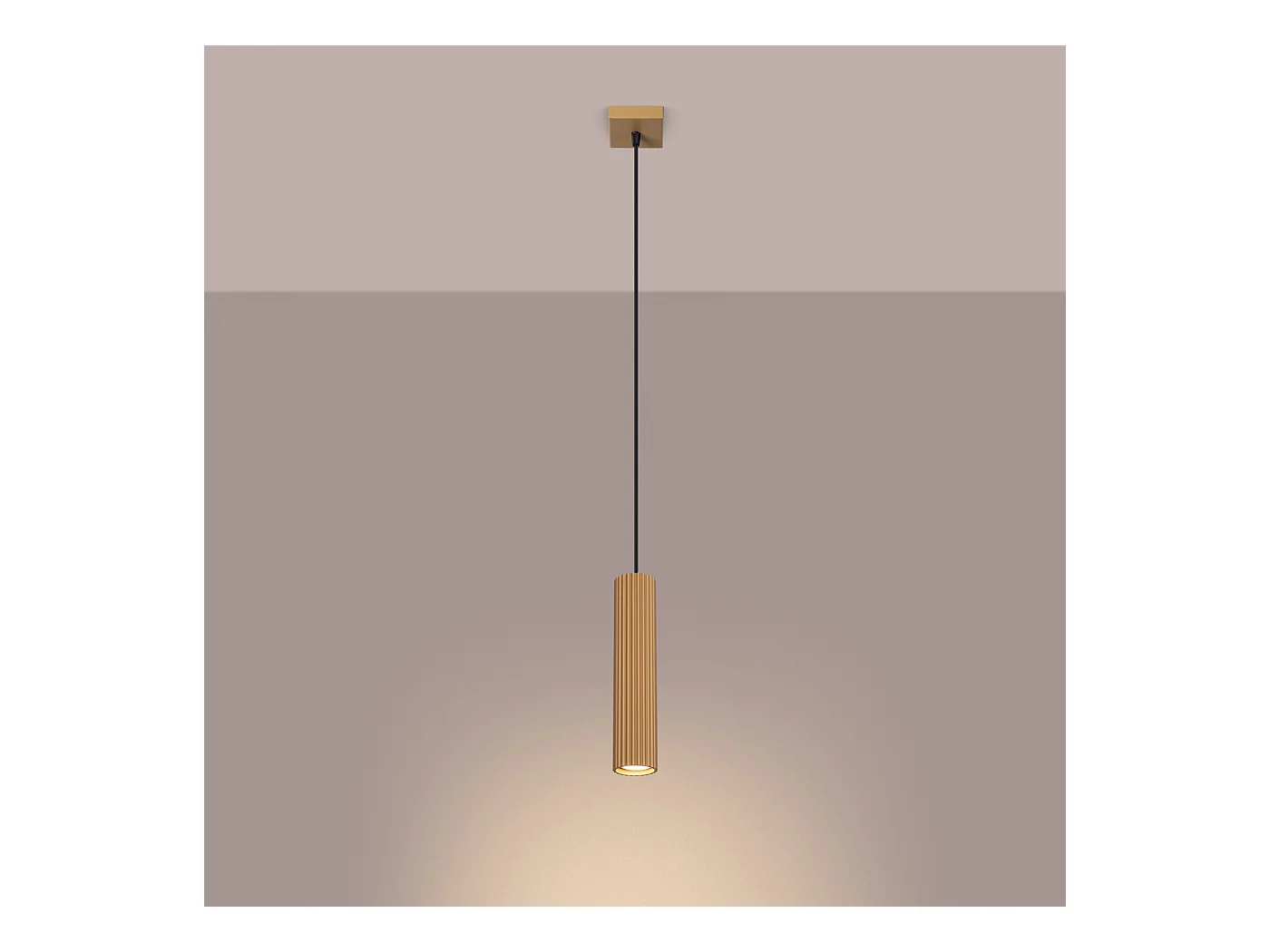 Hanglamp Gloow minimalistisch van  - 1 lichtbronnen 4000K - L.8 x H.118 cm - gouden