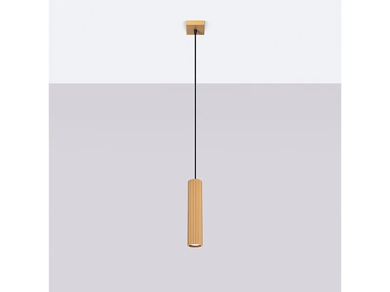 Lampa wisząca minimalistyczny Gloow, aluminium - 1 źródło światła 4000K - L.8 x H.118 cm - złoty