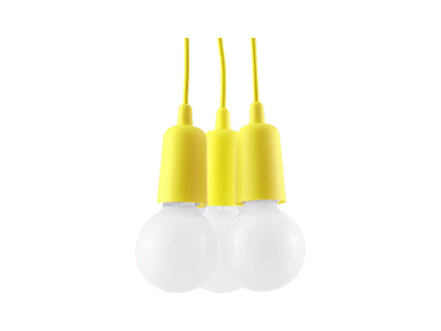 Hanglampen Astis modern van  - 3 lichtbronnen 4000K - L.15 x H.90 cm - geel