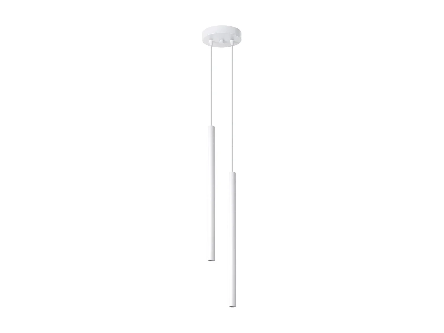 Lampes suspendues Brill moderne en acier - 2 sources lumineuses 4000K - L.15 x H.118 cm - blanc
