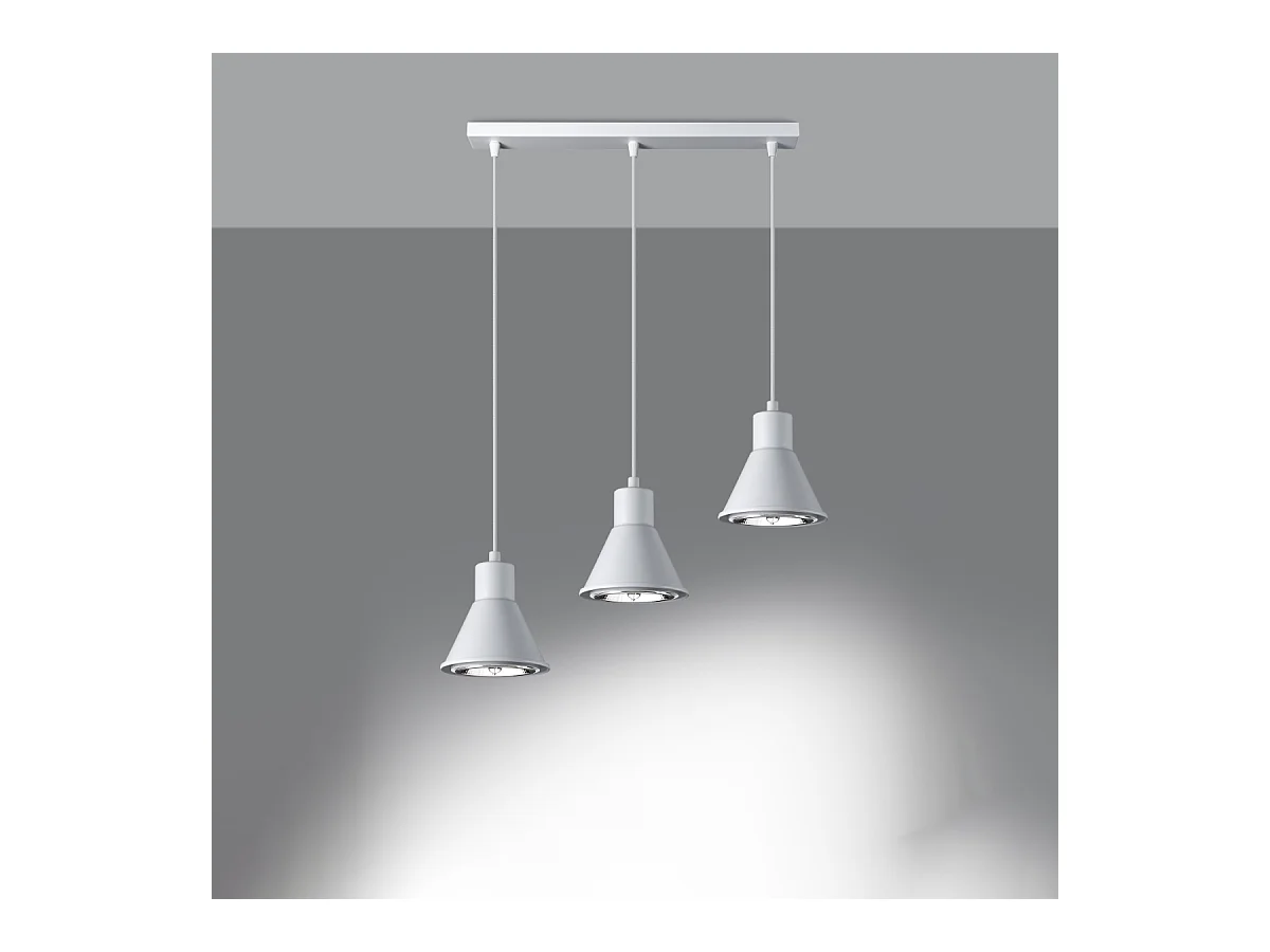 Hanglampen Zylata modern van  - 3 lichtbronnen 4000K - L.45 x H.120 cm - wit