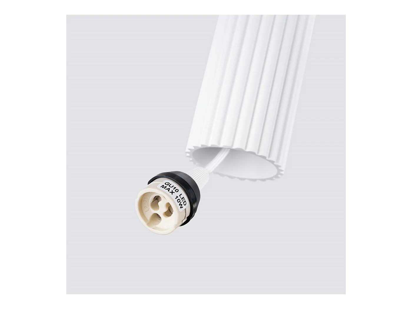 Hanglamp Gloow minimalistisch van  - 1 lichtbronnen 3000K - L.8 x H.118 cm - wit