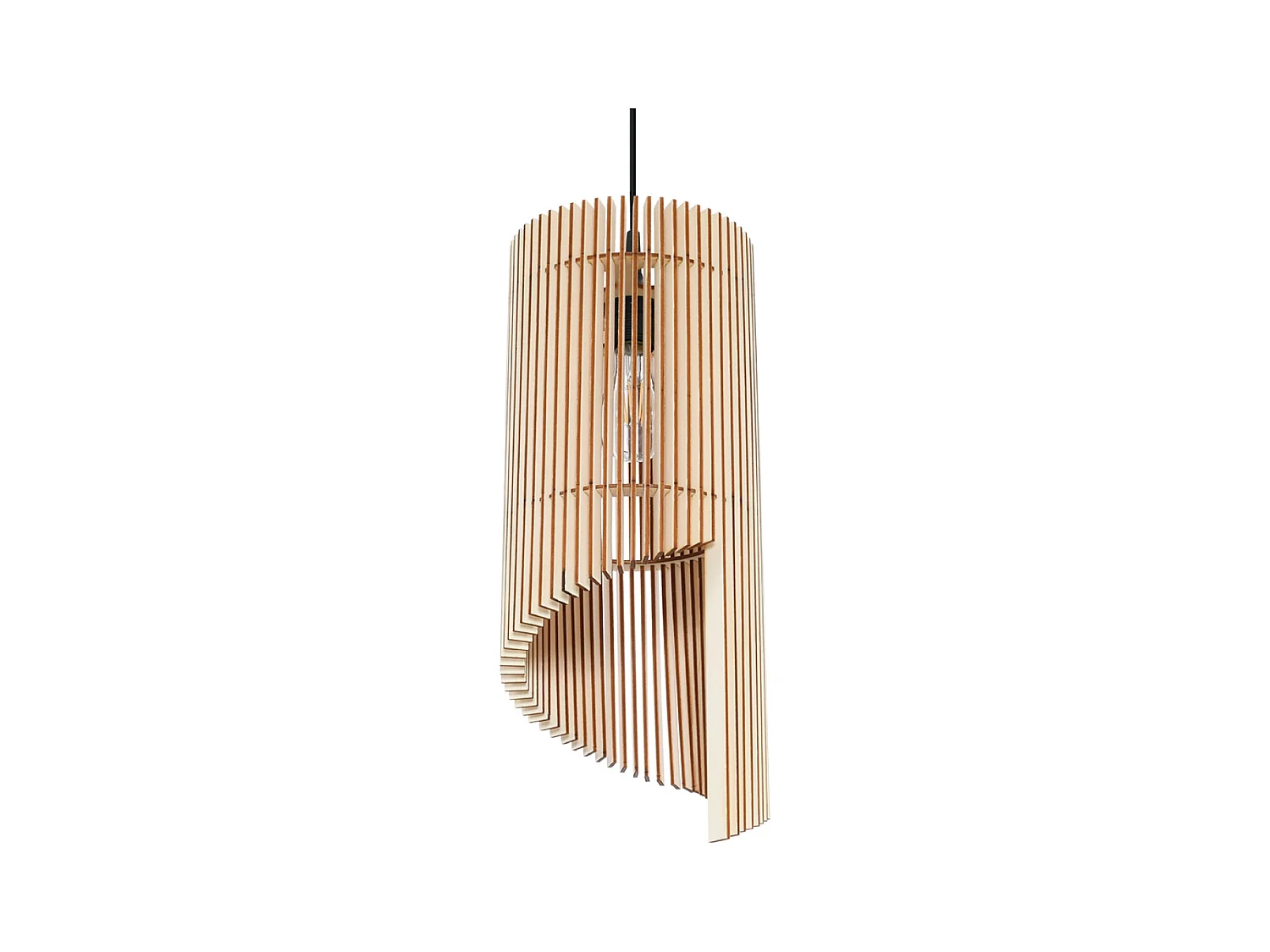 Lampes suspendues Zenexia scandinave en bois - 1 sources lumineuses 4000K - L.21 x H.120 cm - bois naturel