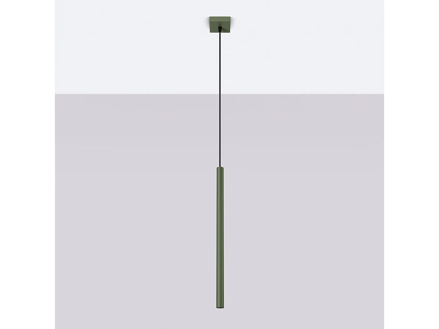 Lampada a sospensione Brill moderno di acciaio - 1 sorgenti luminose 4000K - L.8 x A.114 cm - verde oliva