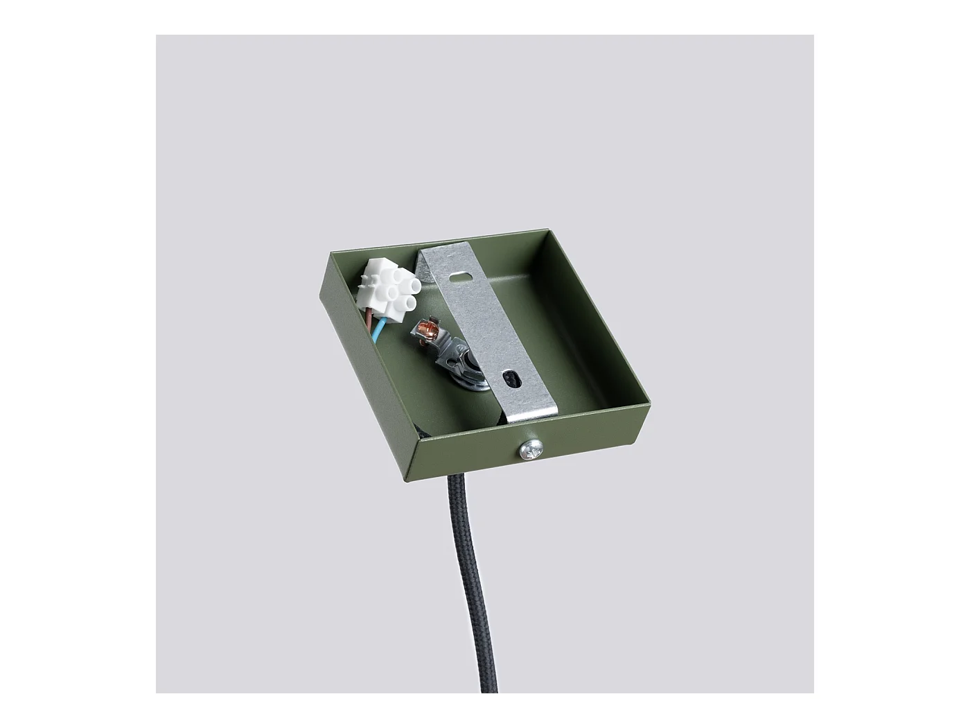 Lampada a sospensione Brill moderno di acciaio - 1 sorgenti luminose 4000K - L.8 x A.114 cm - verde oliva