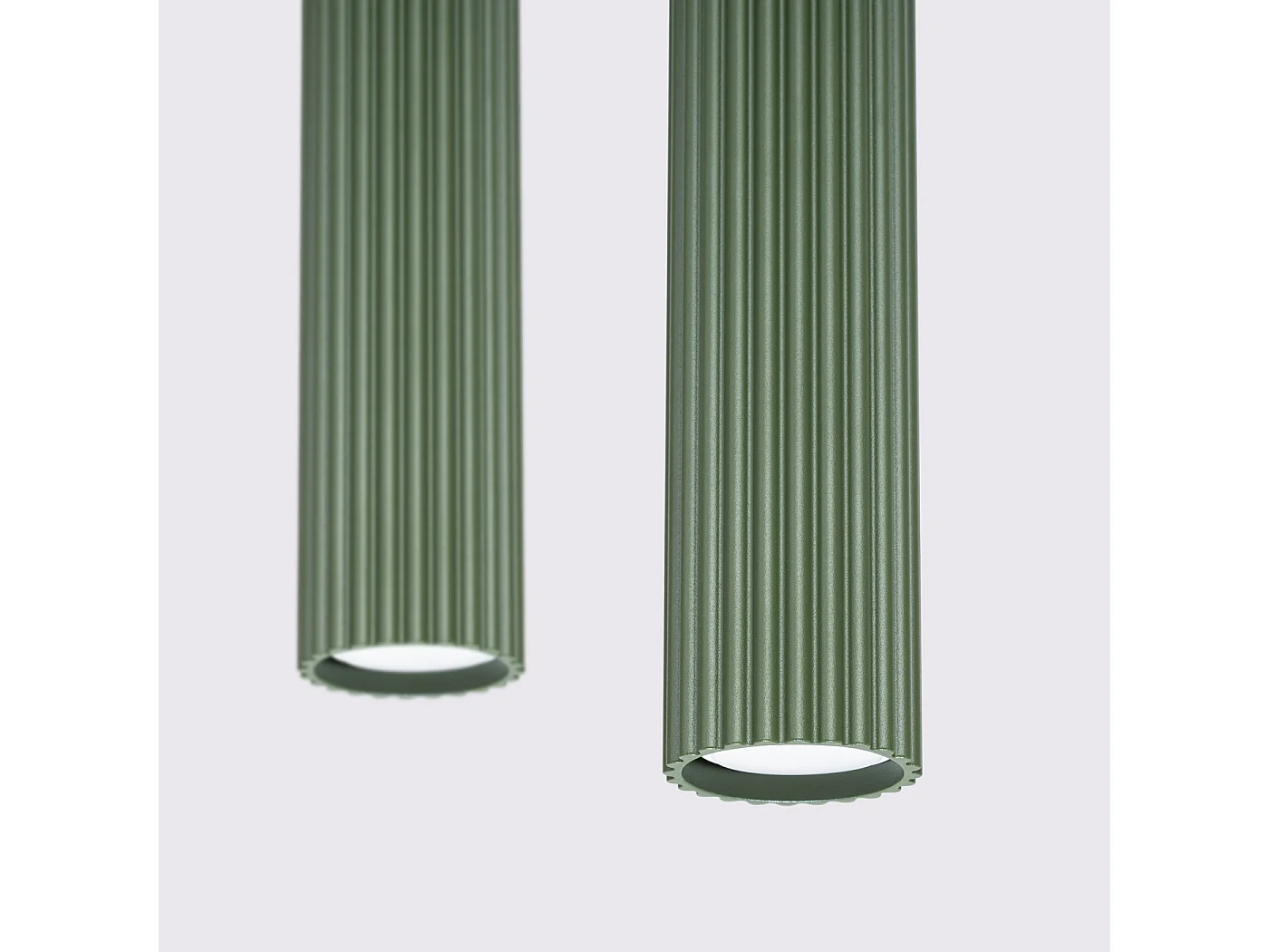 Lampa wisząca minimalistyczny Gloow, aluminium - 2 źródło światła 4000K - L.30 x H.90 cm - zielony oliwkowy