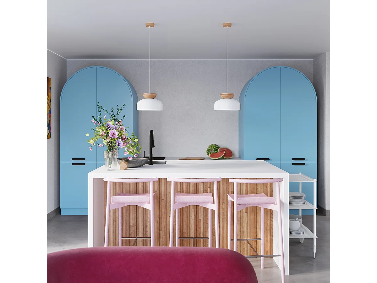 Pendentif Zeleron scandinave en bois/acier - 1 sources lumineuses 4000K - L.29,5 x H.130 cm - blanc/bois naturel