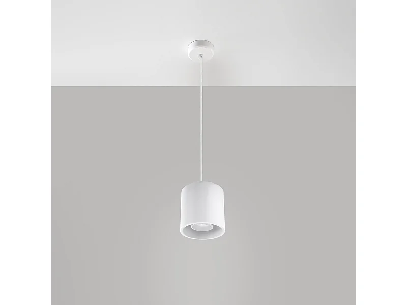 Lampade a sospensione Celeris moderno di alluminio - 1 sorgenti luminose 4000K - L.10 x A.110 cm - bianco