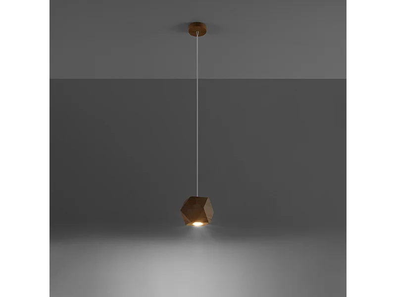Lampes suspendues Timberix scandinave en bois - 1 sources lumineuses 3000K - L.12 x H.120 cm - bois naturel