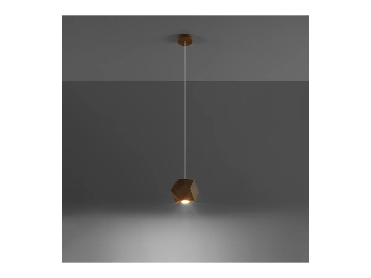 Lampes suspendues Timberix scandinave en bois - 1 sources lumineuses 3000K - L.12 x H.120 cm - bois naturel