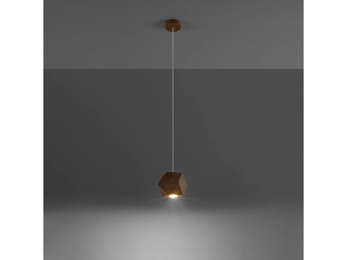 Lampes suspendues Timberix scandinave en bois - 1 sources lumineuses 3000K - L.12 x H.120 cm - bois naturel