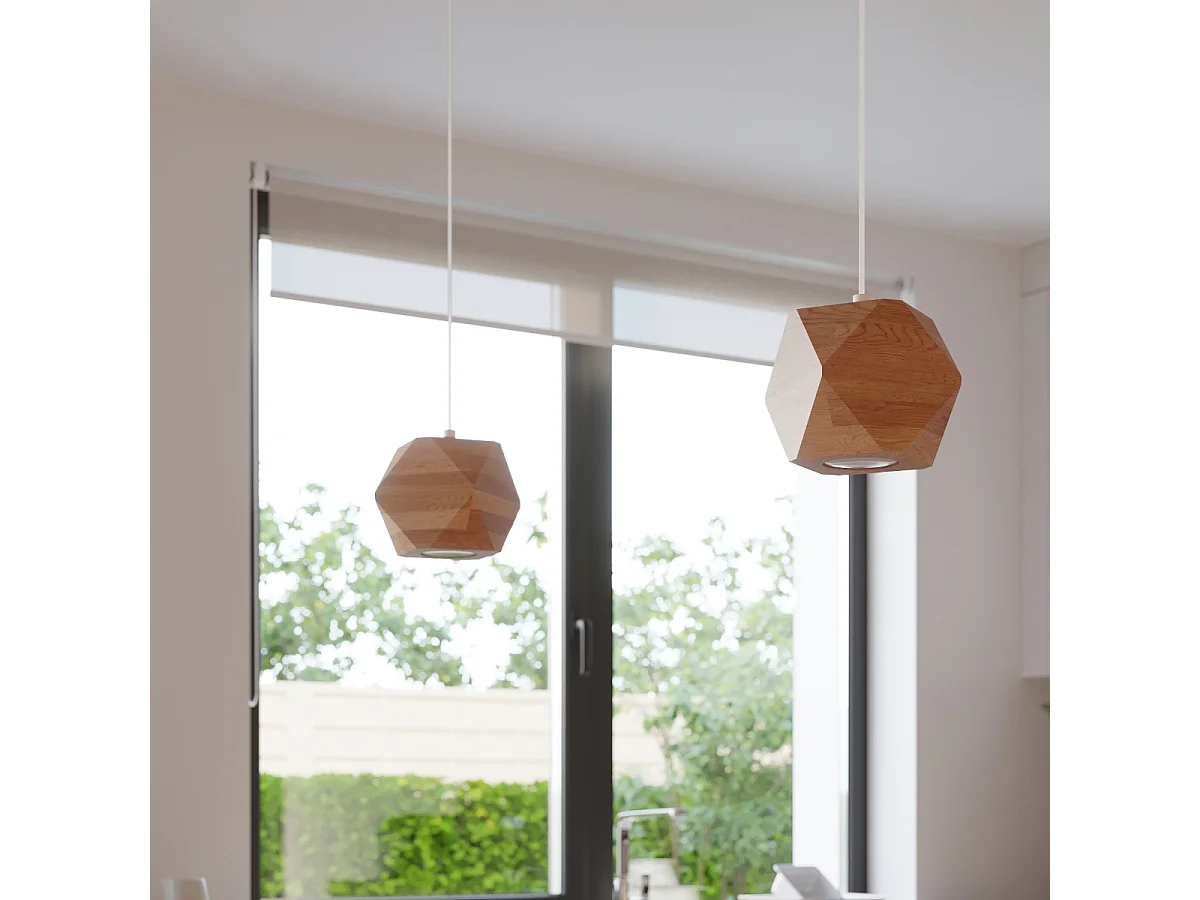 Lampy wiszące skandynawski Timberix, drewno - 1 źródło światła 3000K - L.12 x H.120 cm - naturalne drewno
