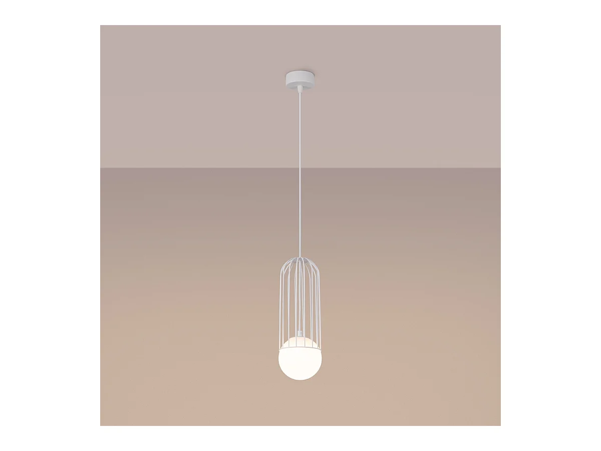 Lampade a sospensione Zynex moderno di acciaio - 1 sorgenti luminose 4000K - L.12 x A.115 cm - bianco