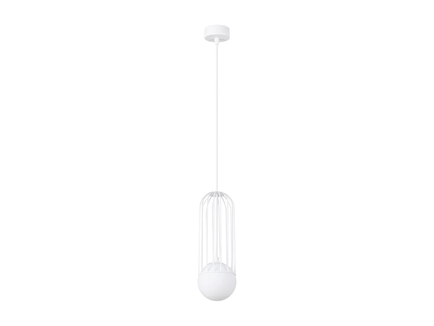 Lampes suspendues Zynex moderne en acier - 1 sources lumineuses 4000K - L.12 x H.115 cm - blanc
