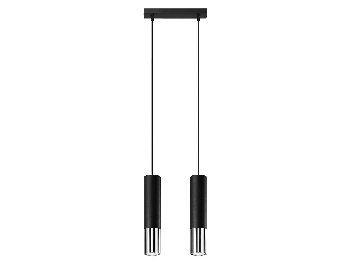 Pendelleuchten Zarpex modern aus  Stahl - 2 lichtquellen 4000K - L.30 x H. cm - schwarz/chrom