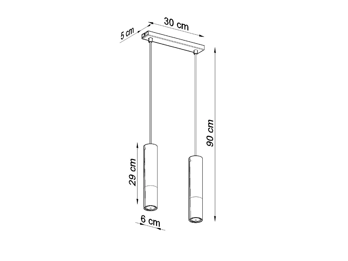 Pendelleuchten Zarpex modern aus  Stahl - 2 lichtquellen 4000K - L.30 x H. cm - schwarz/chrom