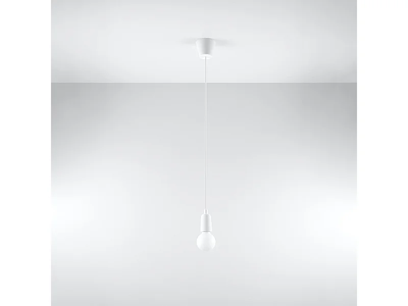 Lampy wiszące nowoczesny Astis, PVC - 1 źródło światła 4000K - L.9 x H.90 cm - biały