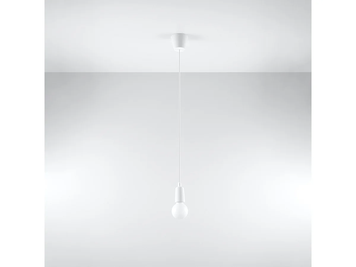 Lampy wiszące nowoczesny Astis, PVC - 1 źródło światła 4000K - L.9 x H.90 cm - biały