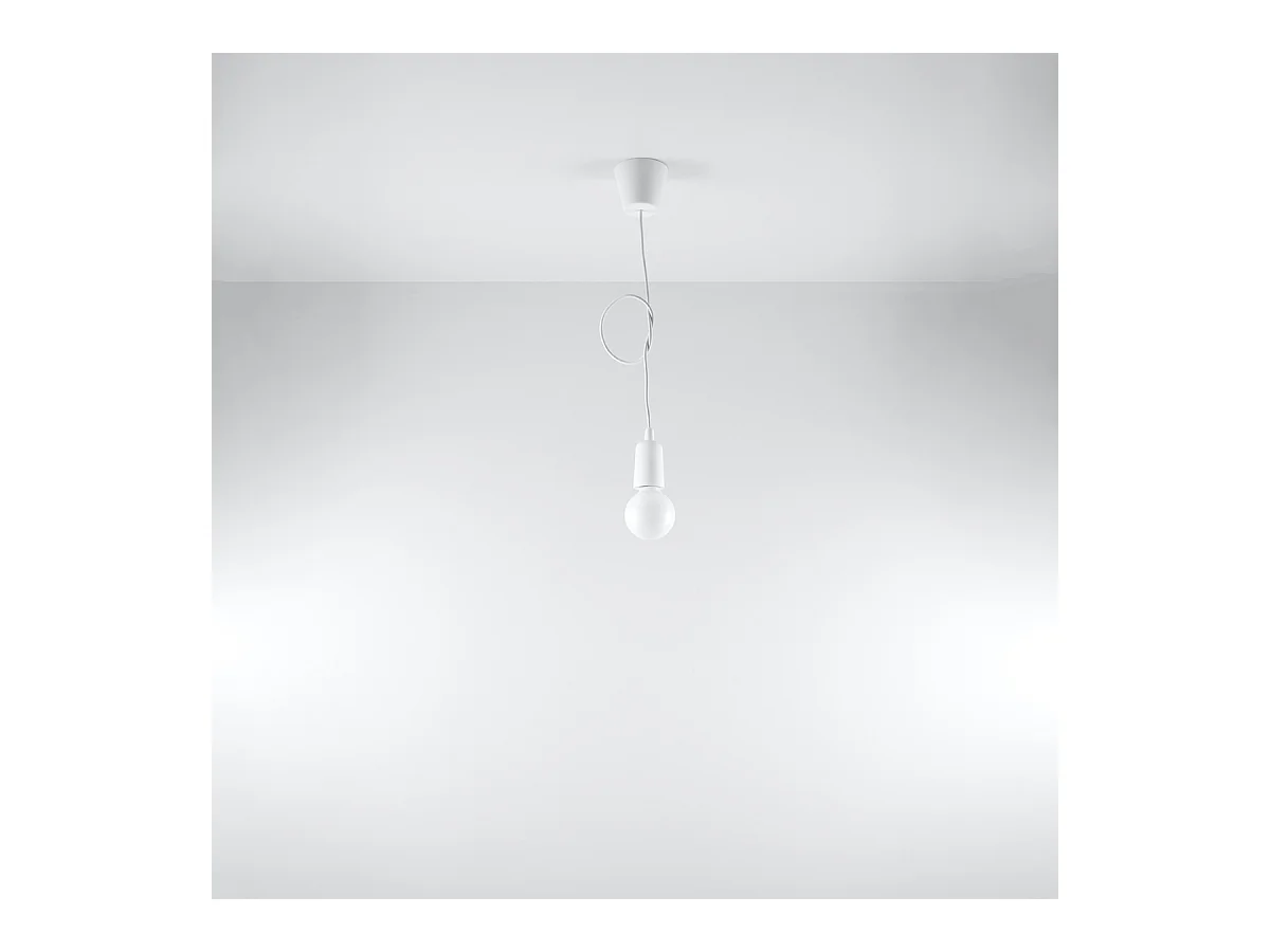 Lampy wiszące nowoczesny Astis, PVC - 1 źródło światła 4000K - L.9 x H.90 cm - biały