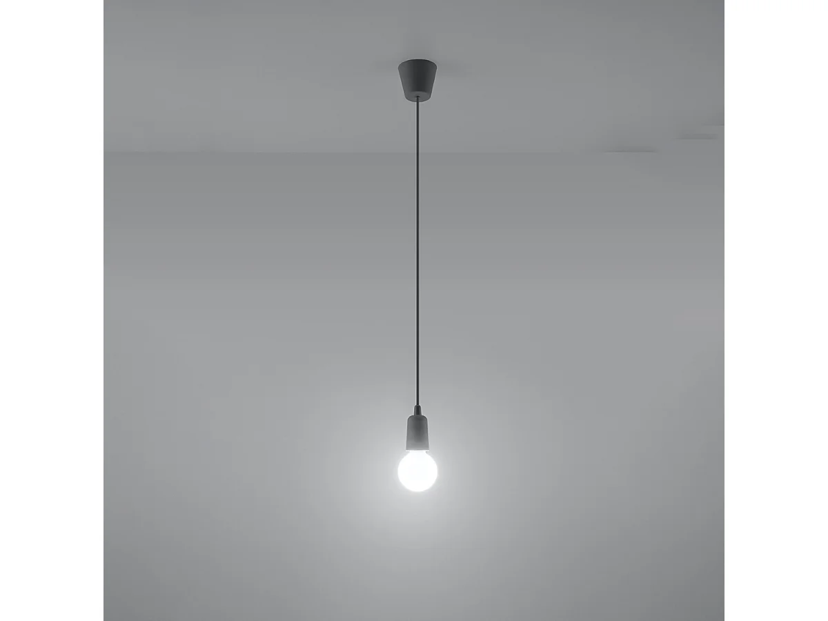 Lampes suspendues Astis moderne en PVC - 1 sources lumineuses 4000K - L.9 x H.90 cm - gris