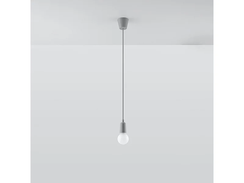 Lampes suspendues Astis moderne en PVC - 1 sources lumineuses 4000K - L.9 x H.90 cm - gris