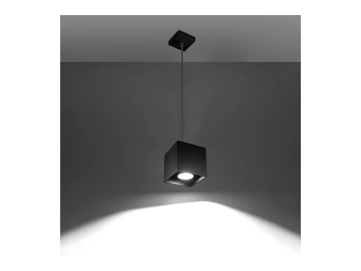 Lampade a sospensione Quadx moderno di alluminio - 1 sorgenti luminose 4000K - L.10 x A.110 cm - nero