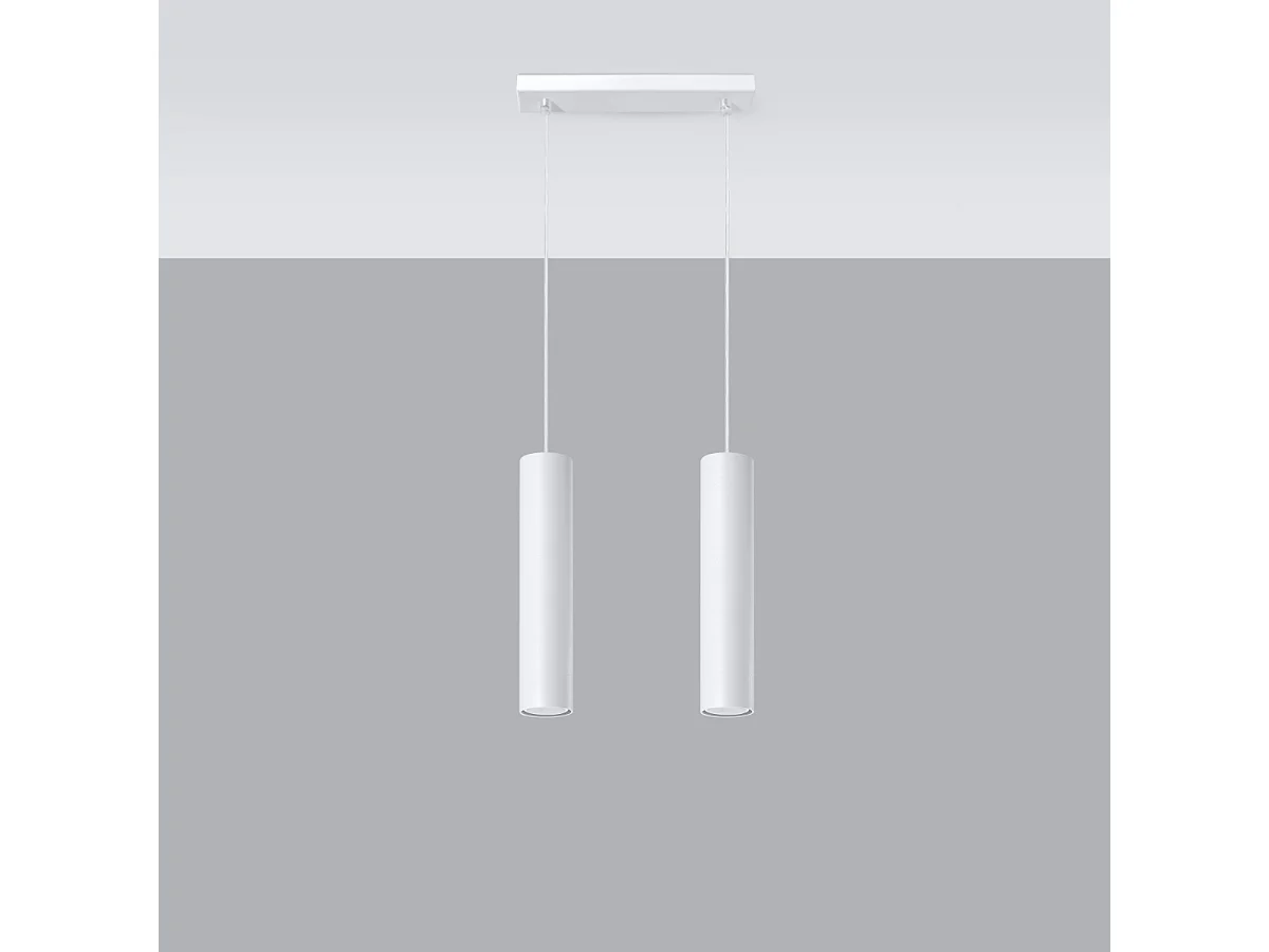 Hanglampen Toris modern van  - 2 lichtbronnen 4000K - L.30 x H.90 cm - wit