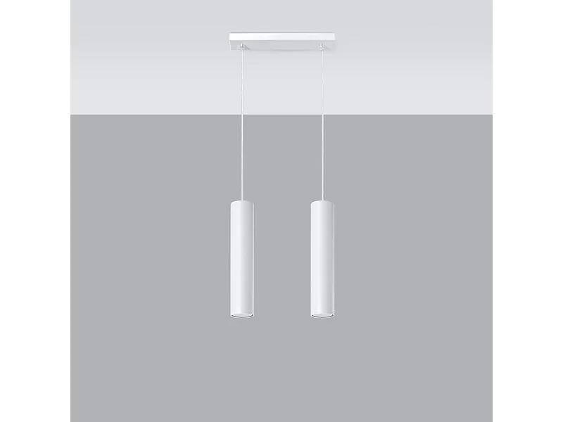 Lampy wiszące nowoczesny Toris, stal - 2 źródło światła 4000K - L.30 x H.90 cm - biały