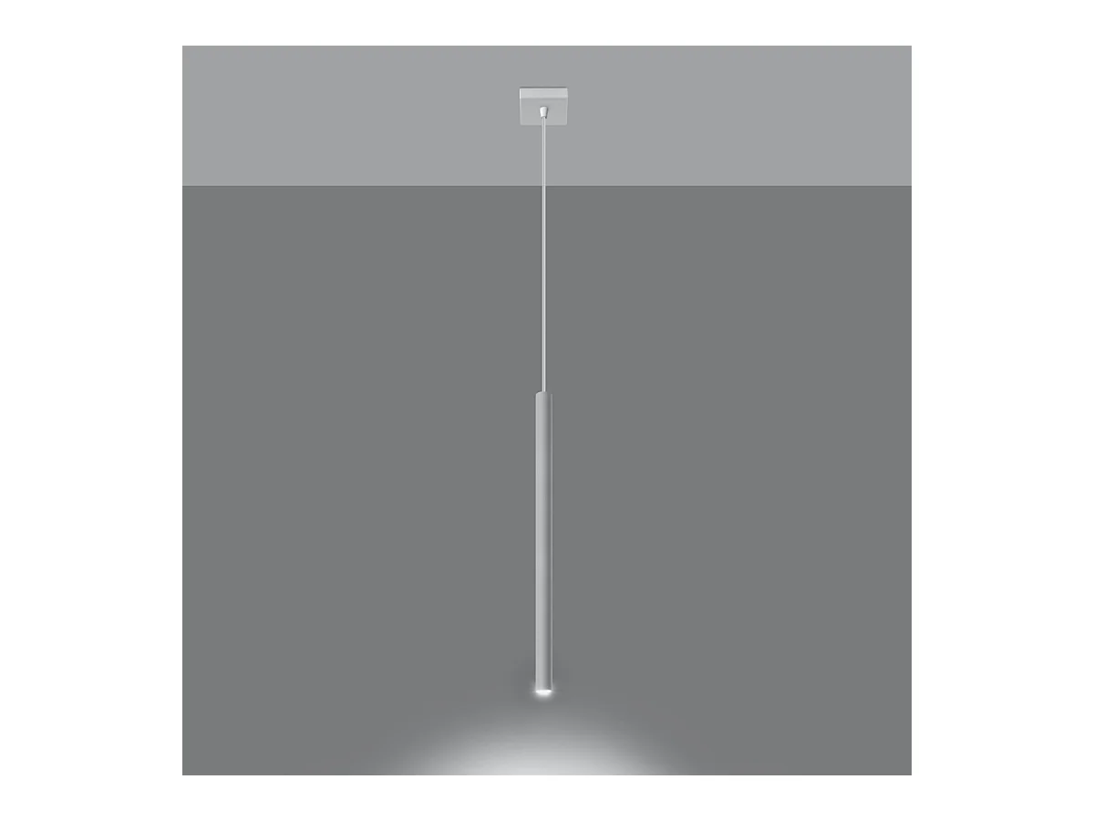 Lampade a sospensione Brill moderno di acciaio - 1 sorgenti luminose 4000K - L.8 x A.100 cm - bianco