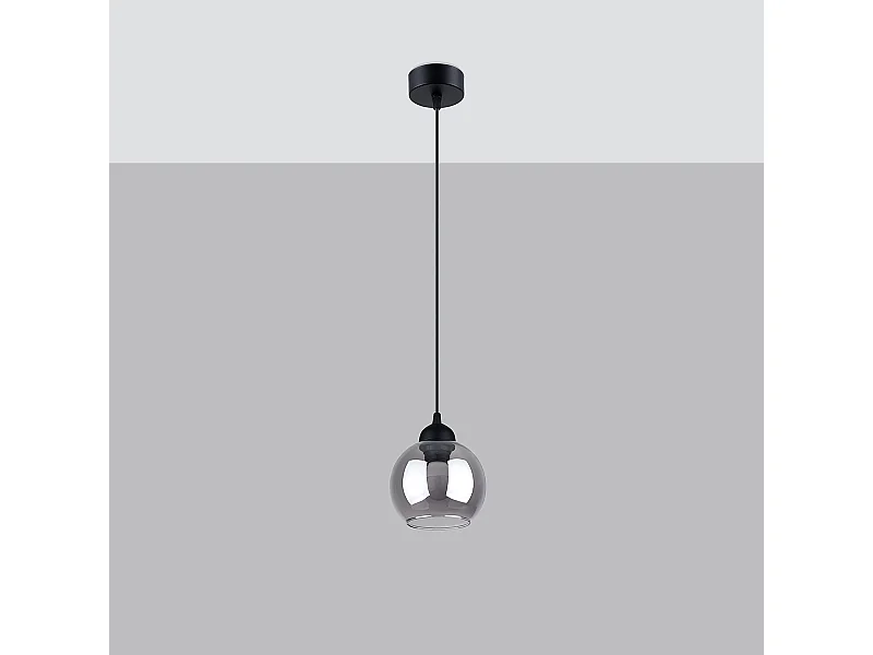 Lampy wiszące nowoczesny Zelaro, stal - 1 źródło światła 4000K - L.15 x H.130 cm - czarny