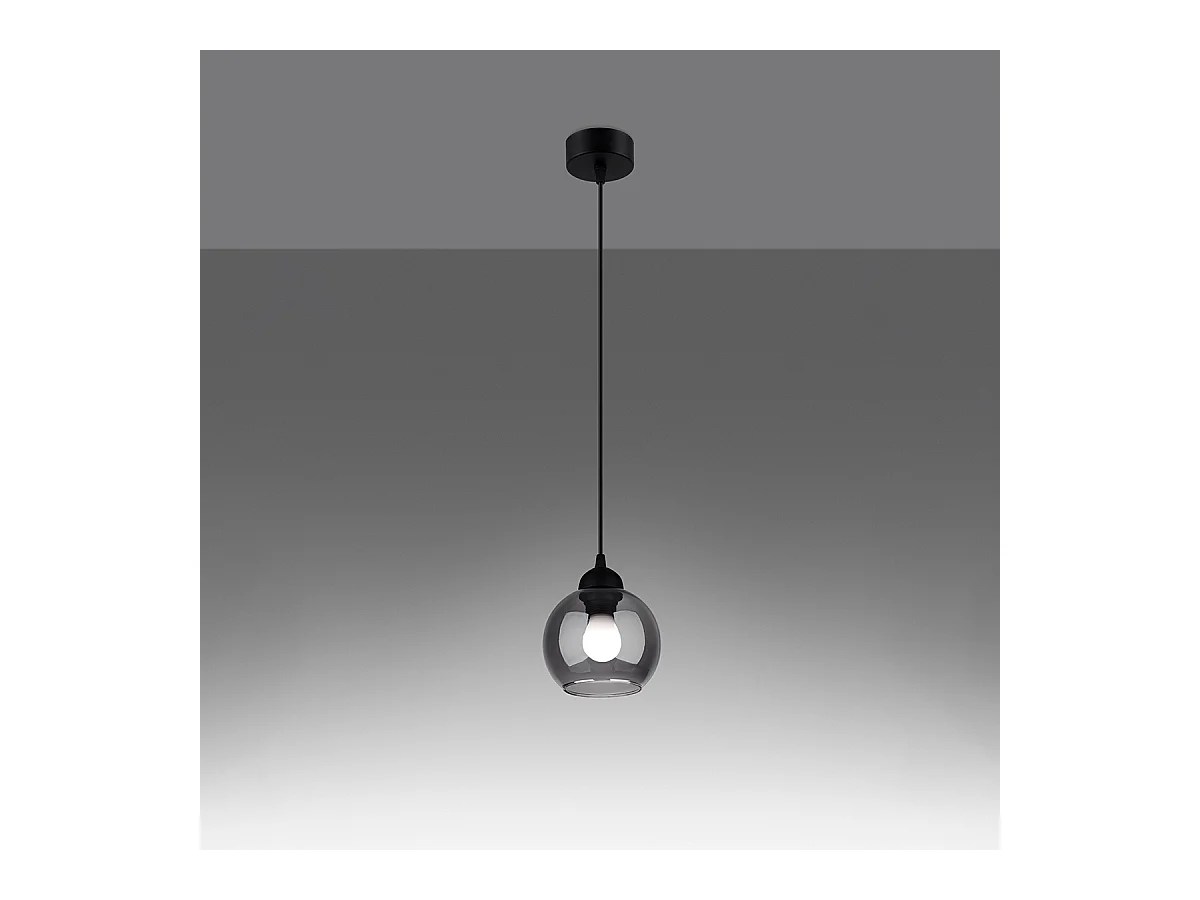 Lampy wiszące nowoczesny Zelaro, stal - 1 źródło światła 4000K - L.15 x H.130 cm - czarny