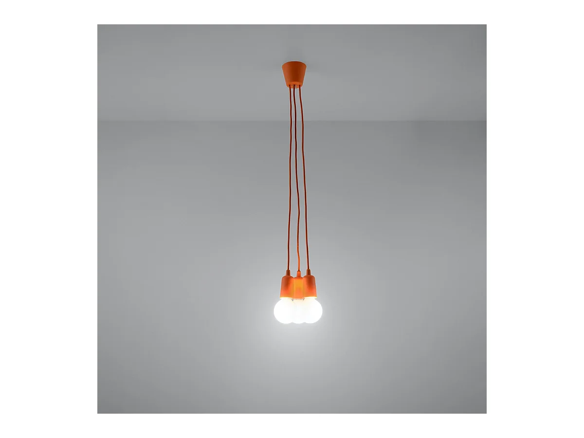 Hanglampen Astis modern van  - 3 lichtbronnen 4000K - L.15 x H.90 cm - oranje