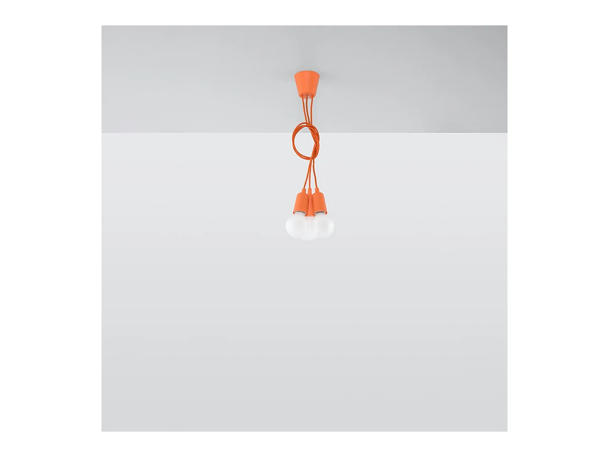 Hanglampen Astis modern van  - 3 lichtbronnen 4000K - L.15 x H.90 cm - oranje