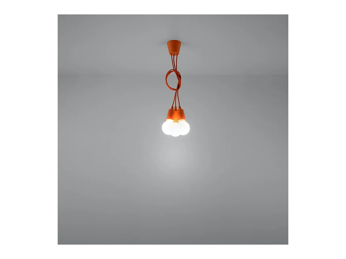 Hanglampen Astis modern van  - 3 lichtbronnen 4000K - L.15 x H.90 cm - oranje