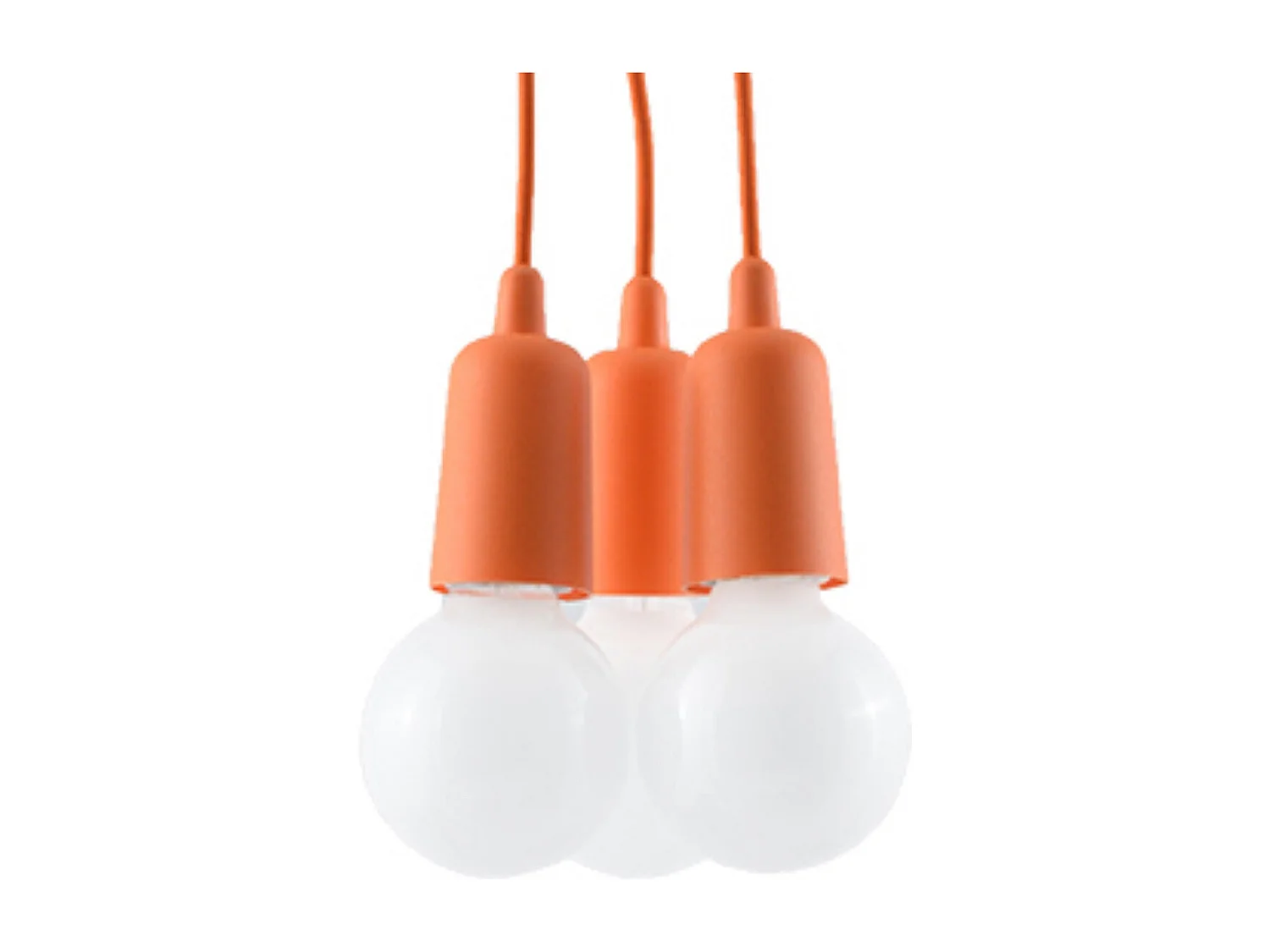 Lampes suspendues Astis moderne en PVC - 3 sources lumineuses 4000K - L.15 x H.90 cm - orange