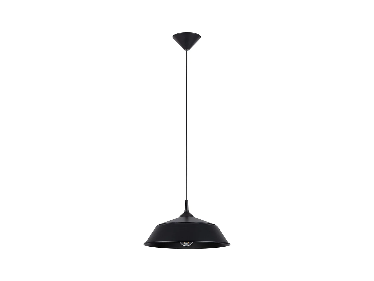 Lampy wiszące skandynawski Quarix, stal - 1 źródło światła 3000K - L.34 x H.74 cm - czarny