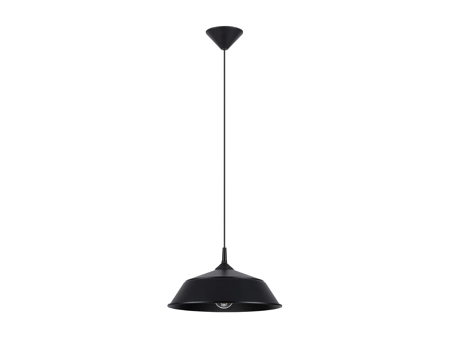 Lampes suspendues Quarix scandinave en acier - 1 sources lumineuses 3000K - L.34 x H.74 cm - noir