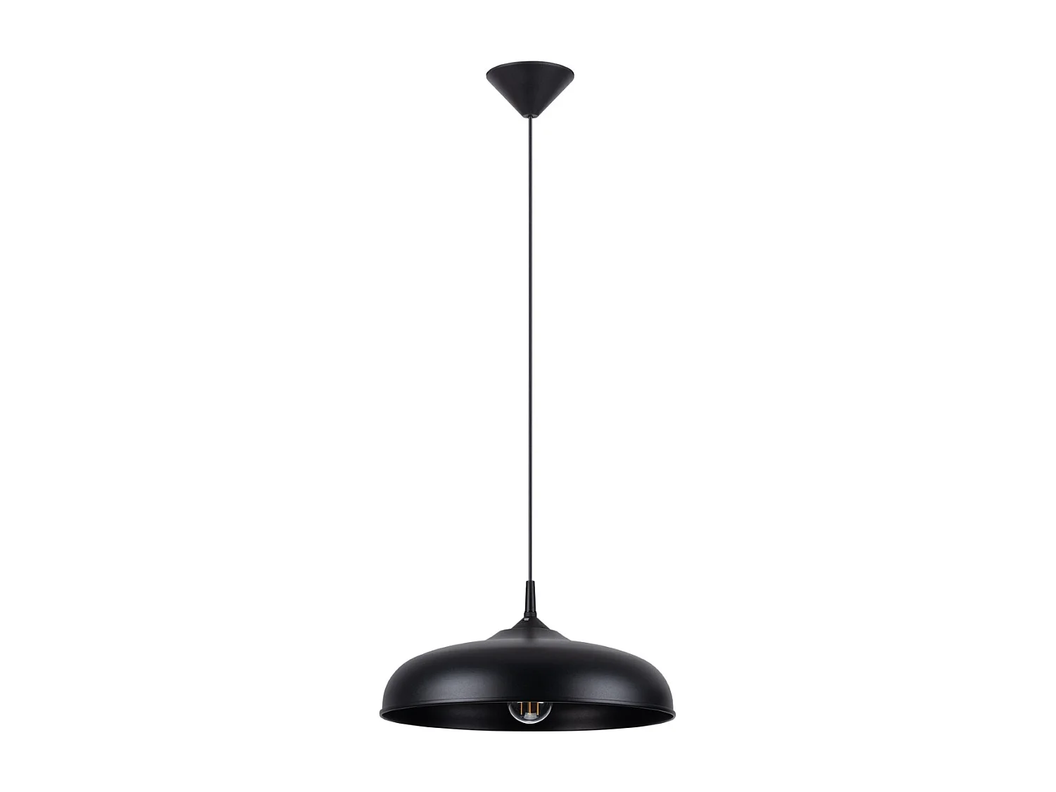 Lampes suspendues Zinta scandinave en acier - 1 sources lumineuses 4000K - L.38 x H.74 cm - noir