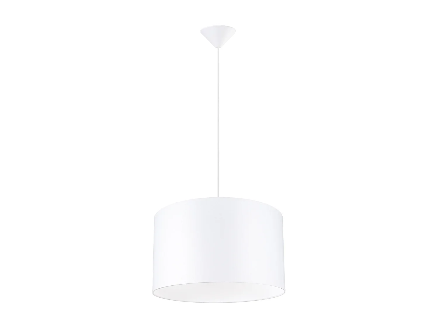 Lampes suspendues Gloxo minimaliste en tissu/PVC - 1 sources lumineuses 4000K - L.40 x H.88 cm - blanc