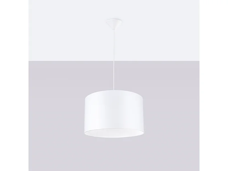 Lampy wiszące minimalistyczny Gloxo, tkanina/PCV - 1 źródło światła 4000K - L.40 x H.88 cm - biały
