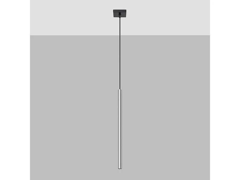 Lampes suspendues Brill moderne en acier - 1 sources lumineuses 4000K - L.8 x H.100 cm - chrome