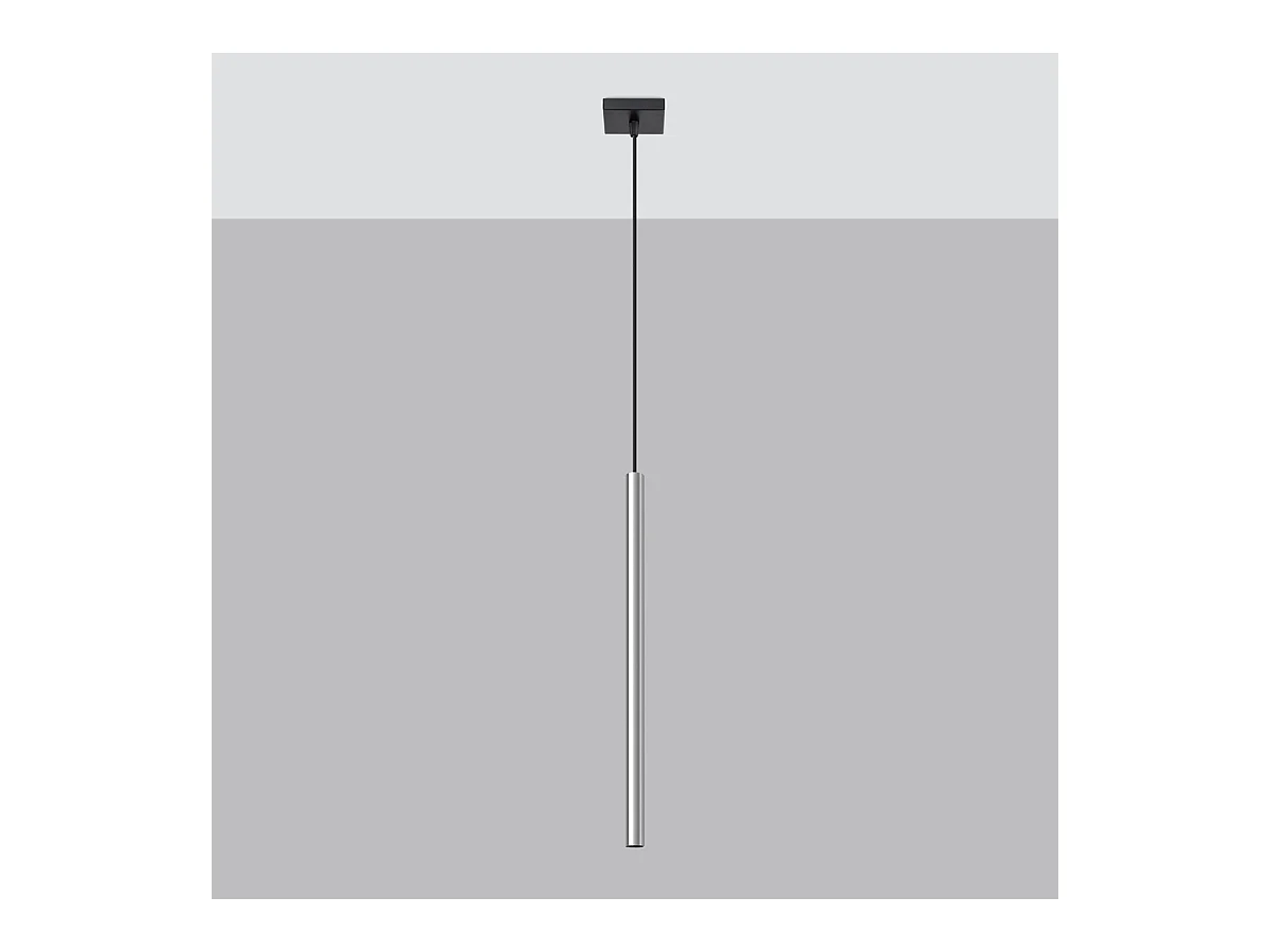 Lampy wiszące nowoczesny Brill, stal - 1 źródło światła 4000K - L.8 x H.100 cm - chrom