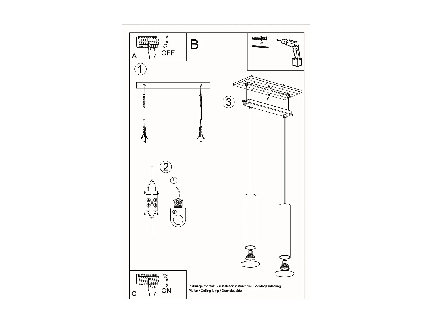 Lampes suspendues Silno scandinave en bois - 2 sources lumineuses 3000K - L.30 x H.90 cm - bois naturel