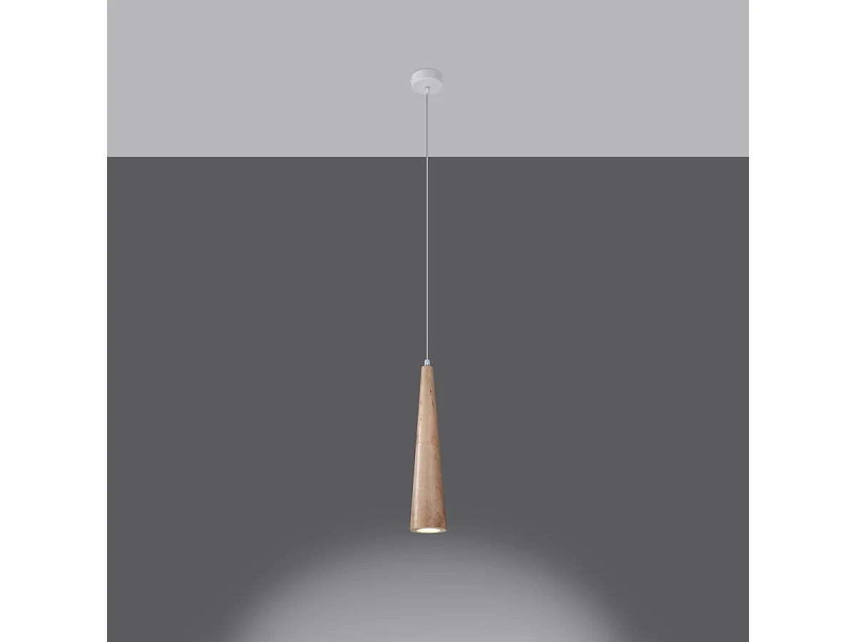 Lampes suspendues Ravo scandinave en bois - 1 sources lumineuses 4000K - L.8 x H.120 cm - bois naturel