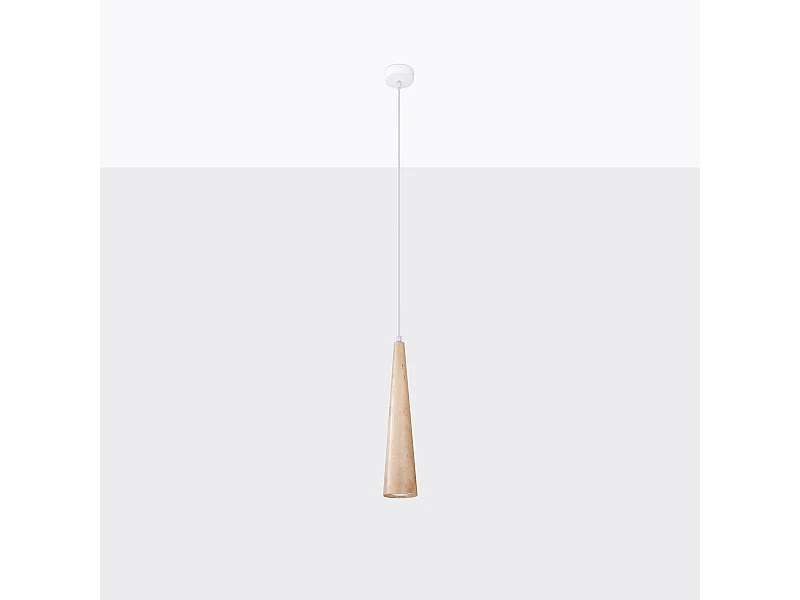 Hanglampen Ravo Scandinavisch van  - 1 lichtbronnen 4000K - L.8 x H.120 cm - natuurlijk hout