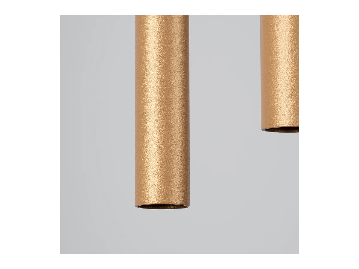 Lampade a sospensione Brill moderno di acciaio - 2 sorgenti luminose 4000K - L.15 x A.118 cm - d'oro