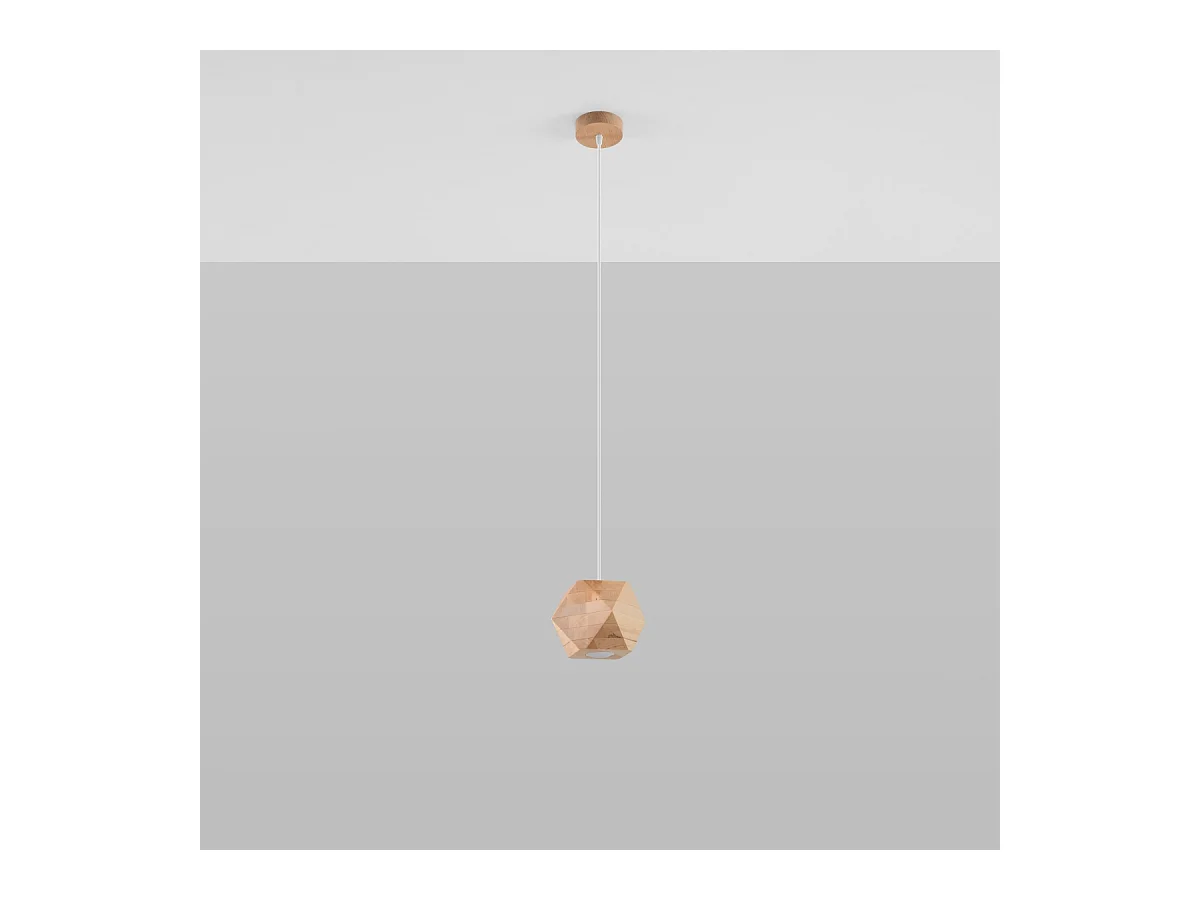 Lampy wiszące skandynawski Timberix, drewno - 1 źródło światła 4000K - L.12 x H.120 cm - naturalne drewno